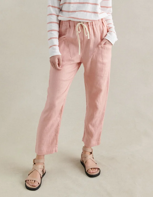 Luxe Linen Pants - Peach