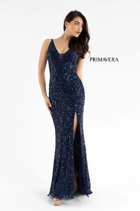 Primavera Couture 3792 Size 00, 6 Black Sequin Prom Dress backless beaded slit gown Sequin Dress Fit