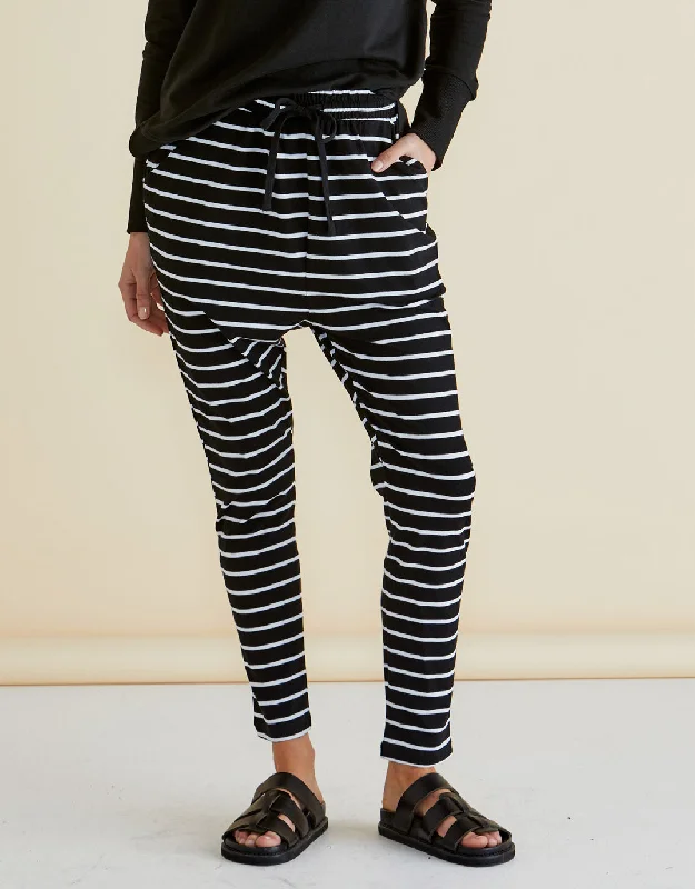 Jade Lounge Pants - Black/White Stripe