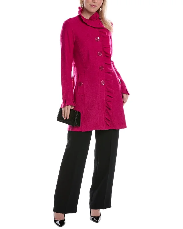 Renuar Wool-Blend Coat Blazer with Belt