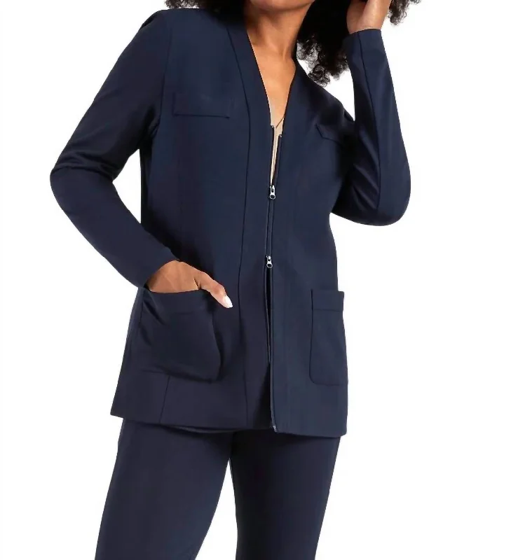 Capricorn Blazer In Navy Structured Blazer Look