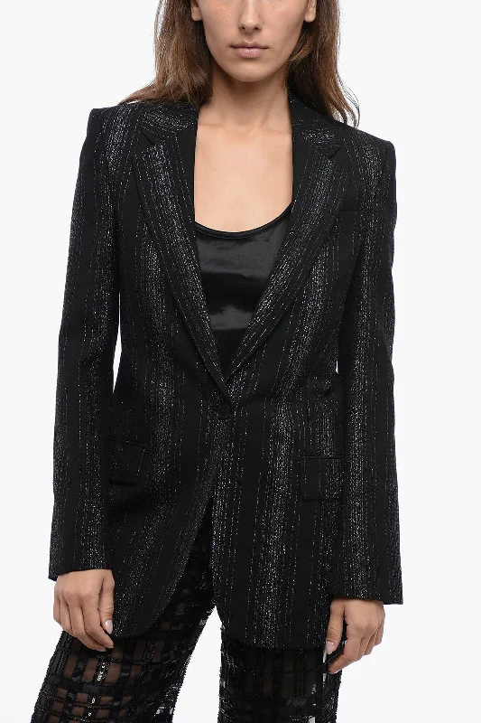 Stella McCartney Wool Blazer with Lurex Detailing Tweed Blazer Jacket