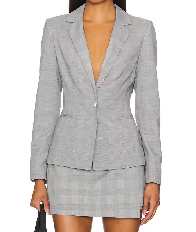 Mercer Blazer In Business Plaid Office Blazer Style