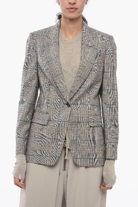 Brunello Cucinelli District Check Wool Blend Blazer With Peak Lapel 42 Italian Size Women’s Business Blazer