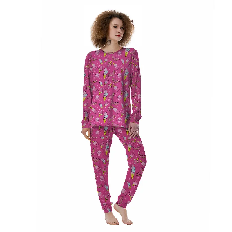 Ice Cream Cute Print Pattern Women's Pajamas Expensive pajama sets