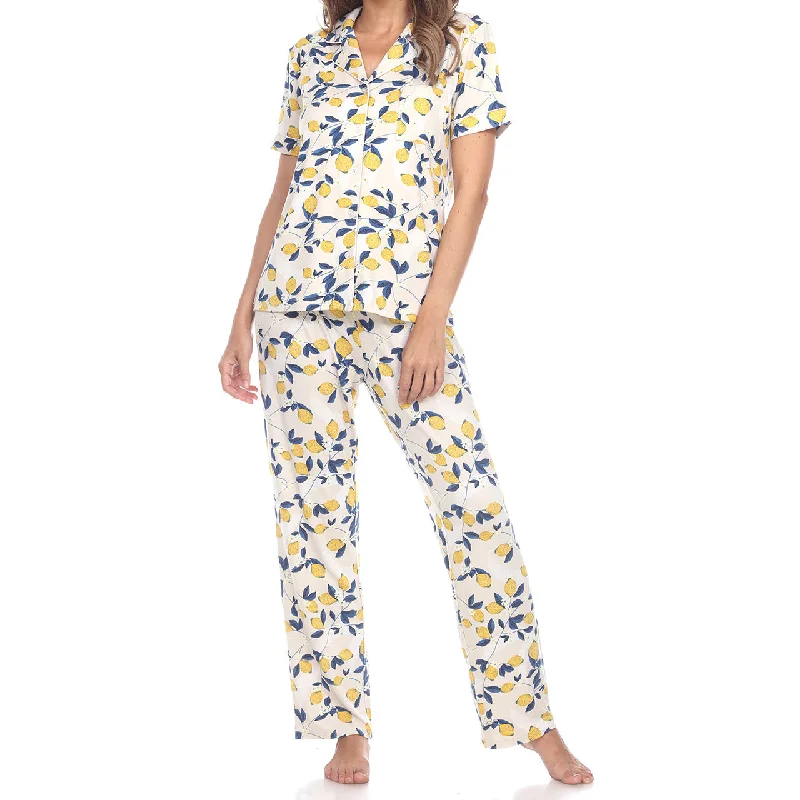 Women's Tropical Print Pajama Set Designer pajama sets