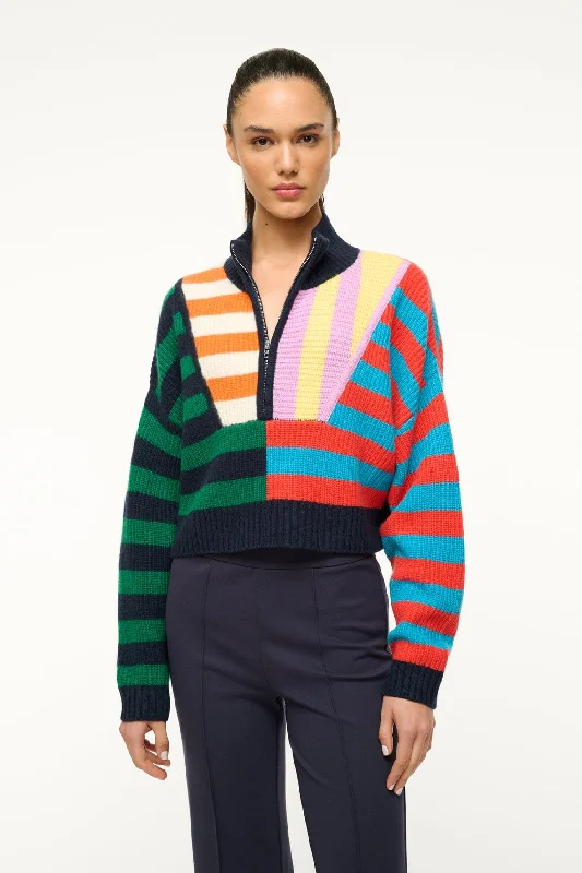 CASHMERE CROPPED HAMPTON SWEATER | CABANA STRIPE MULTI Warm sweaters