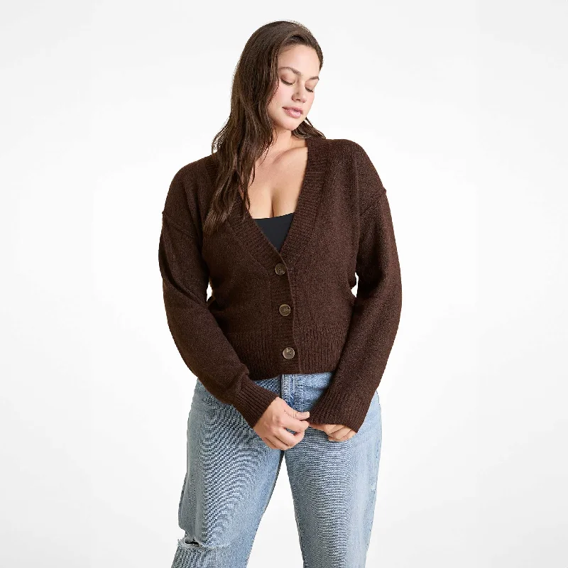 Cozy Knit Cardigan | Coffee Eco-friendly sweaters