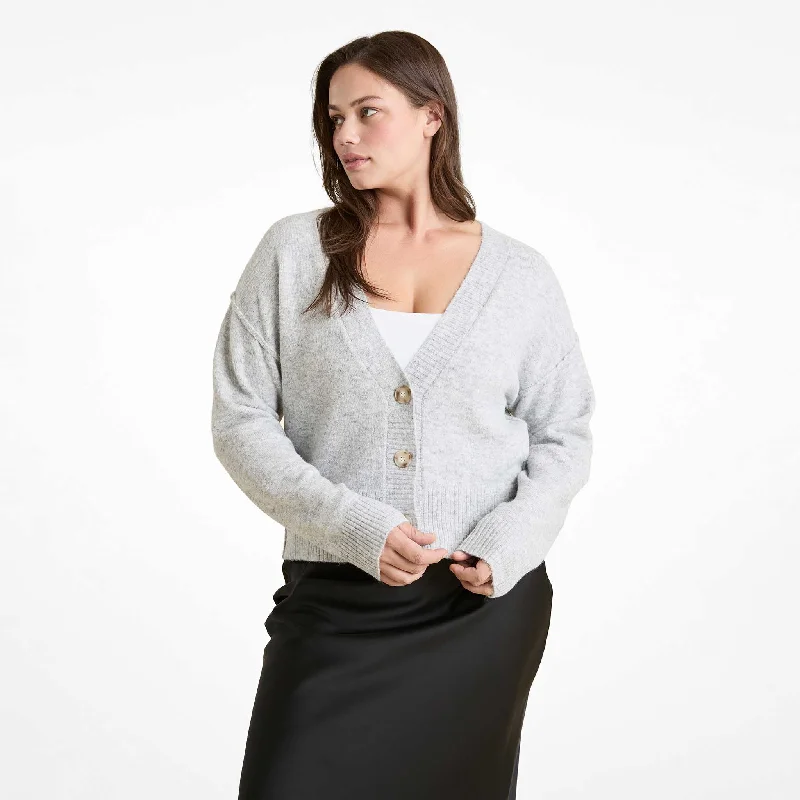 Cozy Knit Cardigan | Heather Grey Alpaca wool sweaters