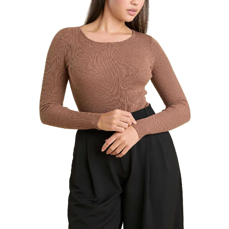 Crewneck Sweater Bodysuit | Chocolate Warmest sweaters for extreme cold