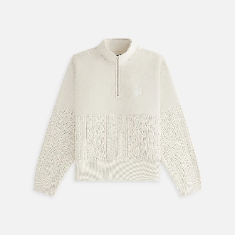 Kith Women Hunter Cable Panelled Quarter Zip - Sandy Heather Boho-style sweaters