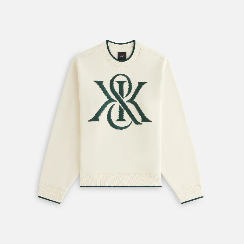 Kith Women Ashwin Magnified Crest Crewneck - Muslin Stretchable sweaters