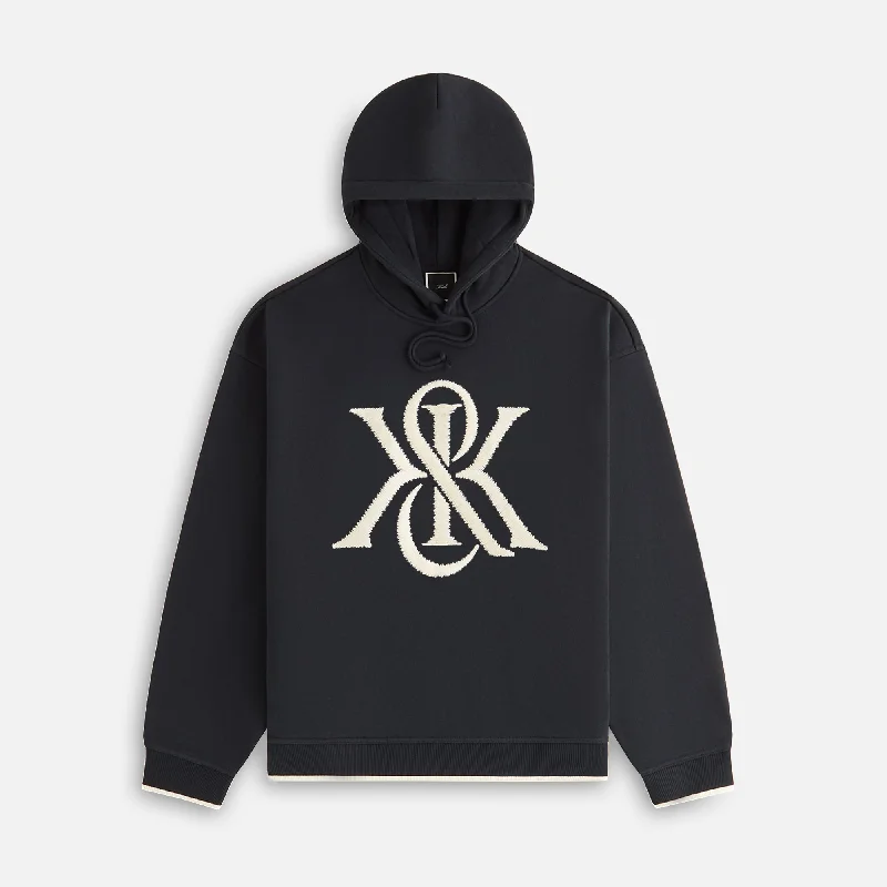 Kith Women Maverick Magnified Crest Hoodie - Black Crewneck sweaters