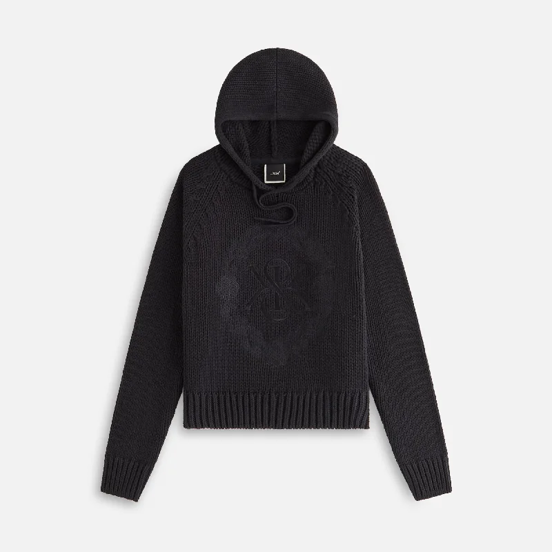 Kith Women Celyse Crest Sweater Hoodie - Black Luxury sweaters