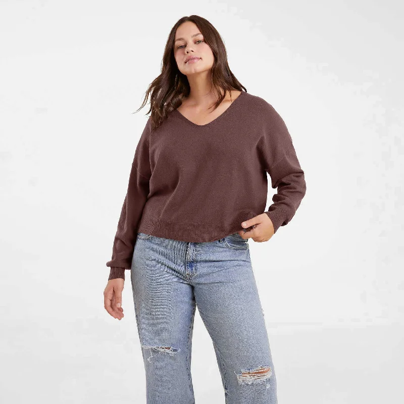 Luxe Knit V-Neck Sweater | Coffee Canada Goose sweaters