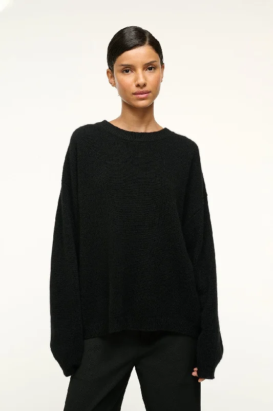 SERRANO CASHMERE RELAXED CREW | BLACK Cotton sweaters