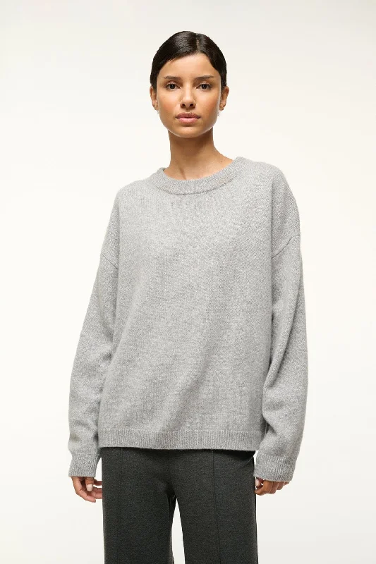 SERRANO CASHMERE RELAXED CREW | HEATHER GREY Best sweaters for formal occasions