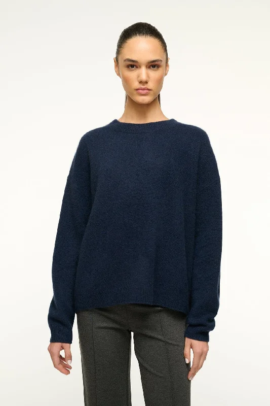 SERRANO CASHMERE RELAXED CREW | NAVY Mohair sweaters