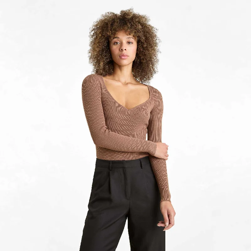 Sweetheart Sweater Bodysuit | Chocolate Premium sweaters