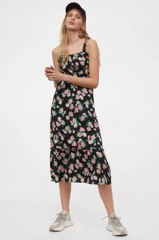 Charmaine Floral Halter Midi Dress - FINAL SALE Long sleeve midi dresses