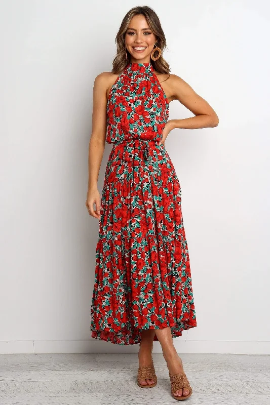 Know It All Floral Pleated Midi Dress Corset midi dresses