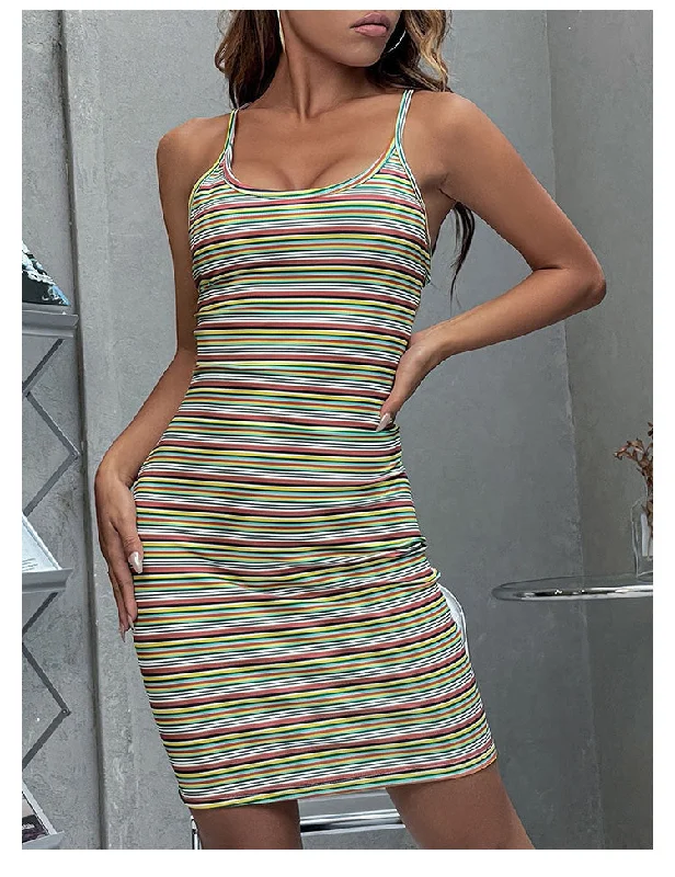 Technicolor Knit Midi Dress Lightweight midi dresses for hot weather