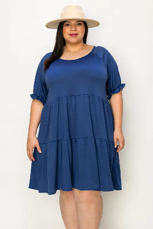 The Joanna Babydoll Midi Dress - ROYAL BLUE Anniversary midi dresses