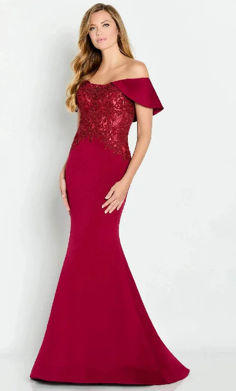 Cameron Blake CB147 - Draped Sleeve Embroidered Evening Gown Discounted party dresses