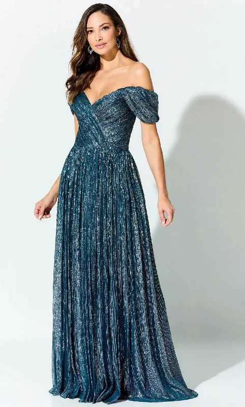 Ivonne D ID918 - Glitter Pleated Formal Gown Vintage party dresses