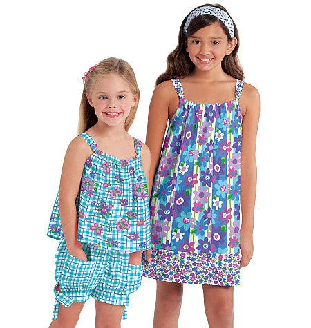 McCall's Pattern M5797 Children's/Girls' Tops, Dresses, Shorts and Pants Long floral dresses