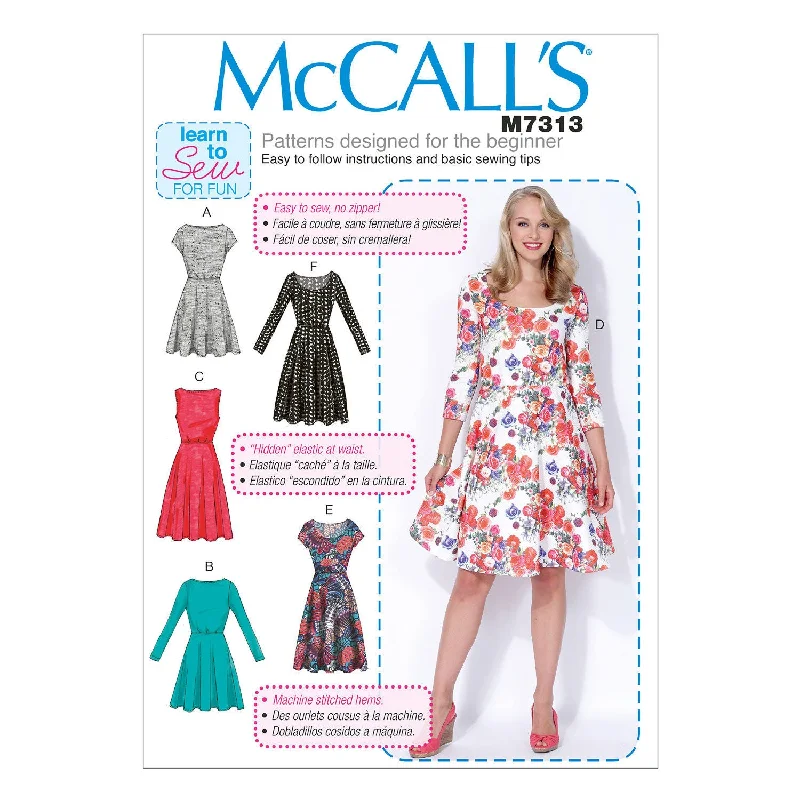 McCall's Pattern M7313 Misses'/Women's Flared Dresses Women's floral dresses