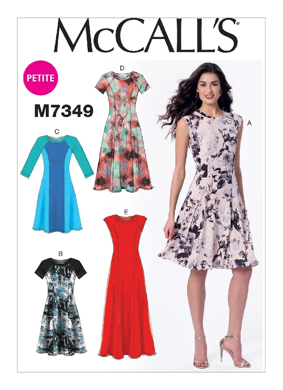 McCall's Pattern M7349 Pullover Fit & Flare Dresses Tulle floral dresses