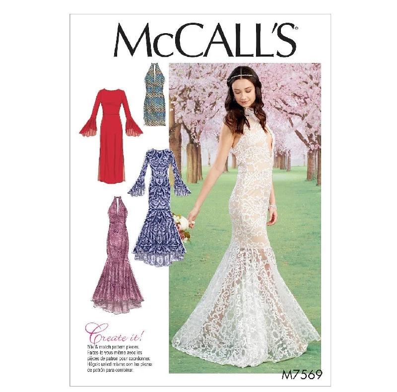 McCall's Pattern M7569 Misses' Column & Trumpet Dresses with Bodice & Sleeve Variations Urban Outfitters floral dresses