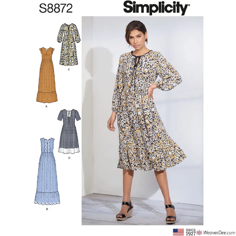 Simplicity Pattern S8872 Misses' Pullover Dress A-line floral dresses