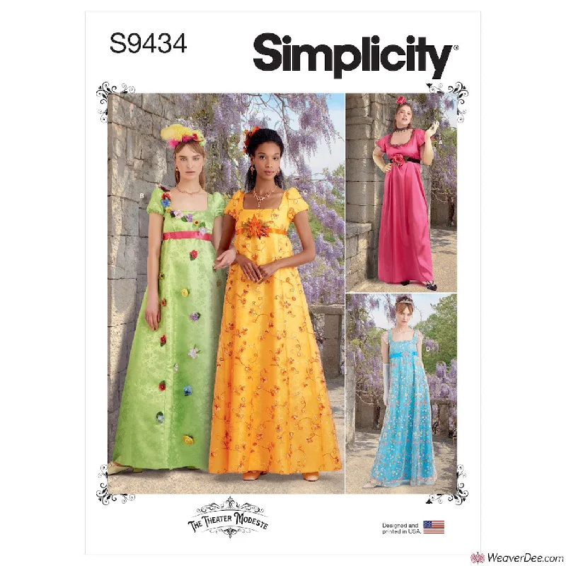 Simplicity Pattern S9434 Misses' & Women's Regency Era Style Dresses Best floral dresses for casual outings