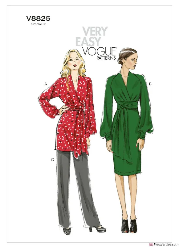 Vogue Pattern V8825 Misses' Bishop Sleeve Tunic, Dress & Trousers Best floral dresses for elegant looks