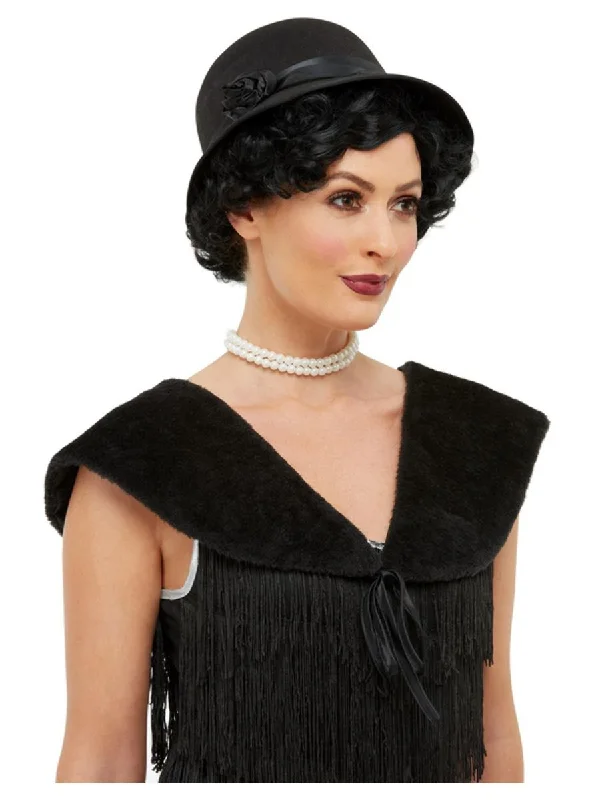 1920's Cloche Hat and Stole Black Winter unclassified dresses