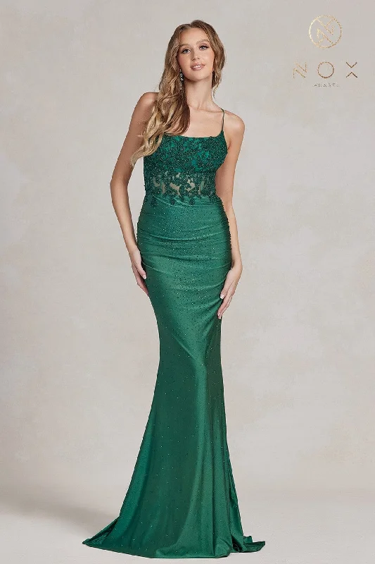 Embroidered Corset Mermaid Gown by Nox Anabel E1186 Luxury unclassified dresses