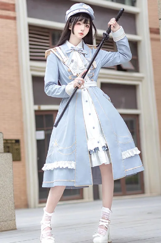 Blue Star Ocean Fantasy Cardigan Bowknot Sweet Military Elegant Lolita Dress Holiday unclassified dresses