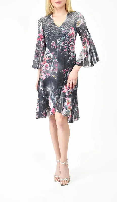 Chiffon Dress With Split Sleeve Metallic unclassified dresses