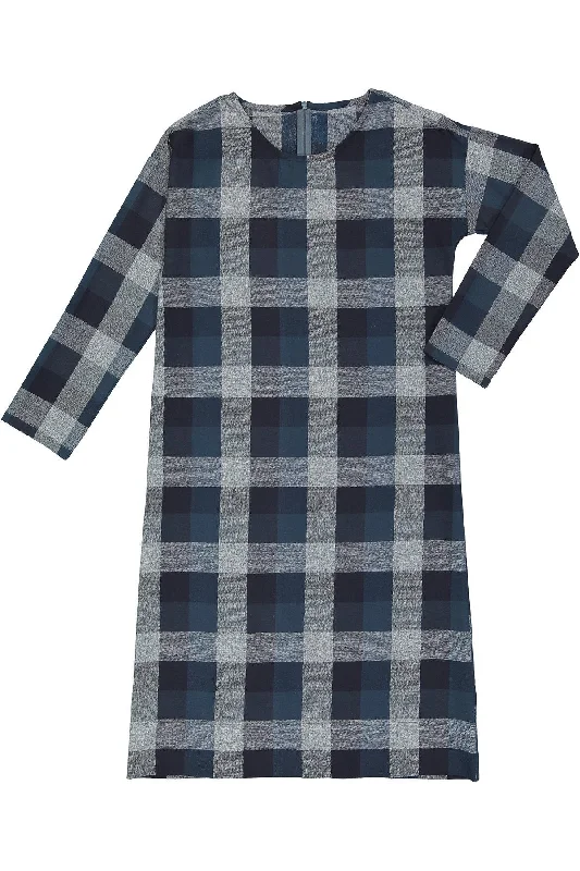 DALES - Blue/Navy Twill Check Cotton Breathable unclassified dresses