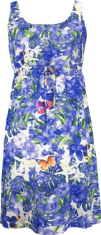 Fluttering Butterfly Women's Empire Tie Front Hawaiian Dress (Generous Fit) Cotton unclassified dresses