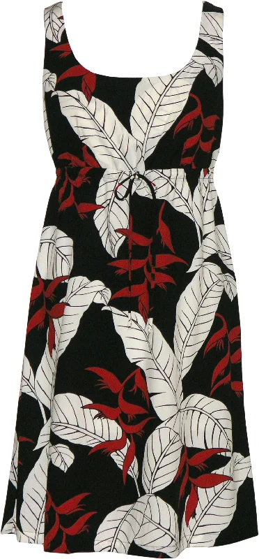 Ginger Heliconia Jungle Women's Empire Tie Front Hawaiian Dress (Regular Fit) Formal unclassified dresses