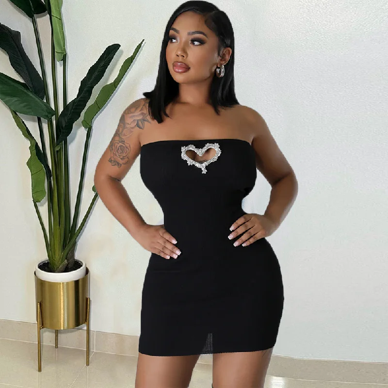 Heart Diamond Sexy Wrap Tube Dress High-end unclassified dresses