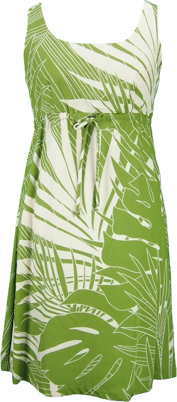 Intense Jungle Women's Empire Tie Front Hawaiian Dress (Generous Fit) Breathable unclassified dresses