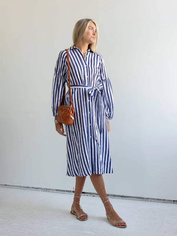 Ischia Navy Stripe Dress Fall unclassified dresses