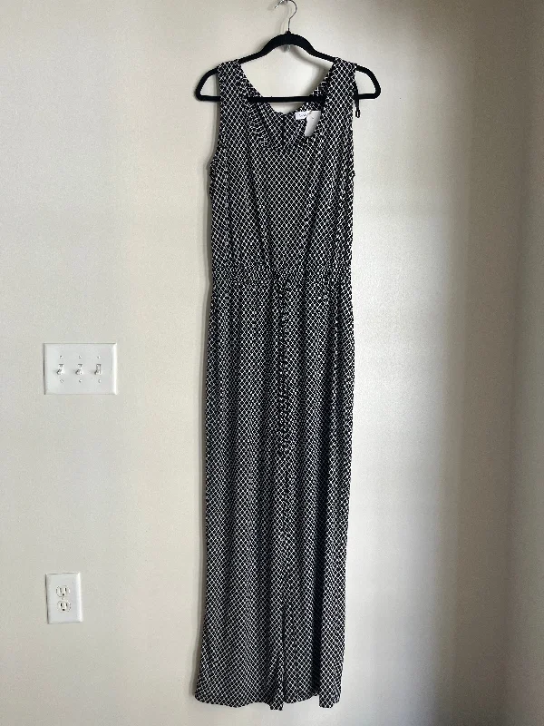 Jumpsuit By Calvin Klein O In Black White, Size: L Tiered unclassified dresses