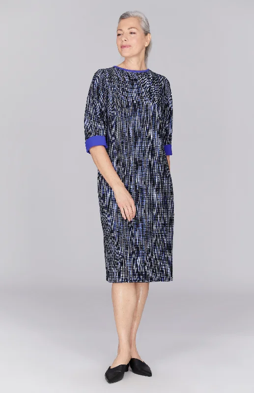 Lurex Knit Tweed Shift Dress w/ Contrast Trim Preppy unclassified dresses