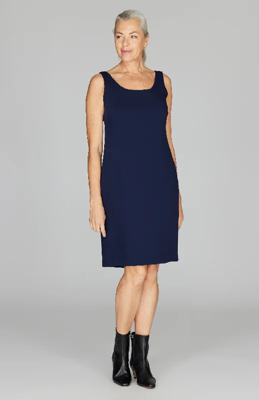 Lustrous Crepe Scoop Neck Sheath Dress Unique unclassified dresses