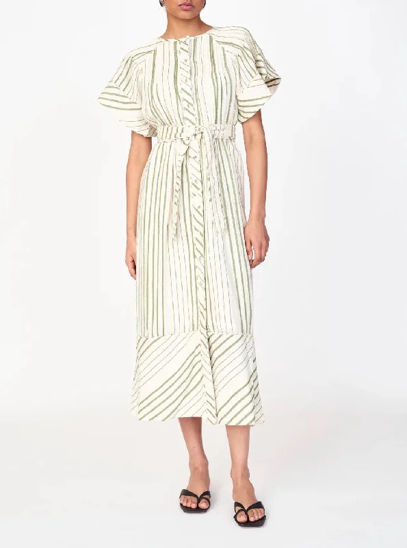 Mirth Vienna Pintuck Dress in Garden Stripe Women's unclassified dresses